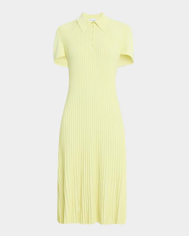 Joyce Pleated Cape Polo Midi Dress